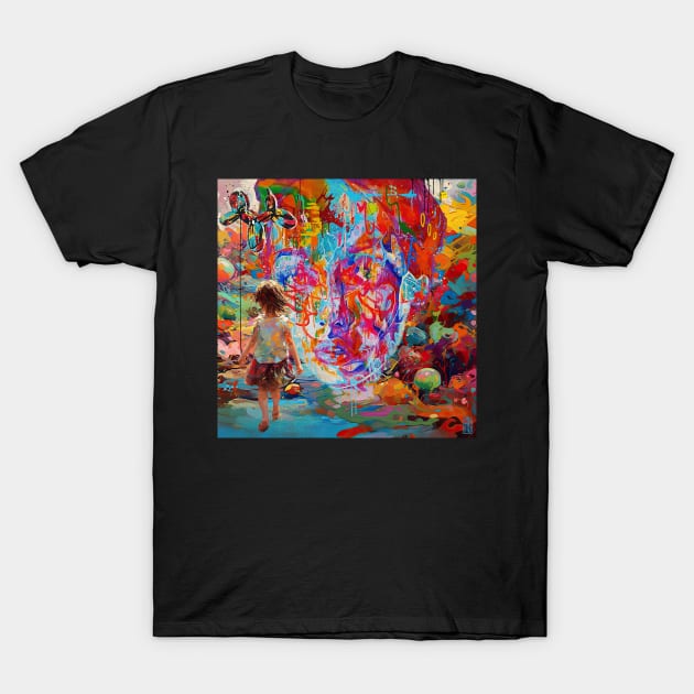 Girl with Balloon T-Shirt by christian@heltsort.com